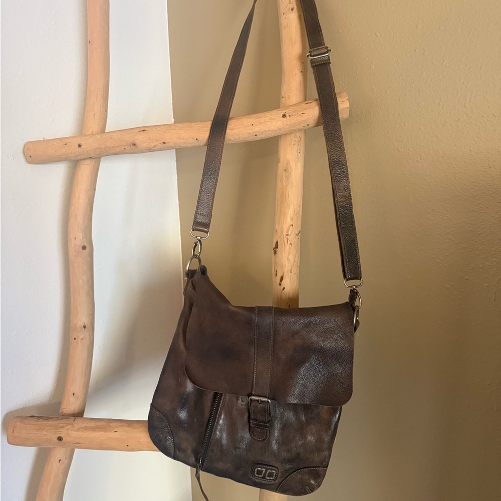 Bed Stu Dark Brown Leather Crossbody Bag
